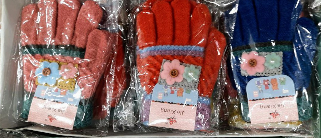 Gants enfants fleur