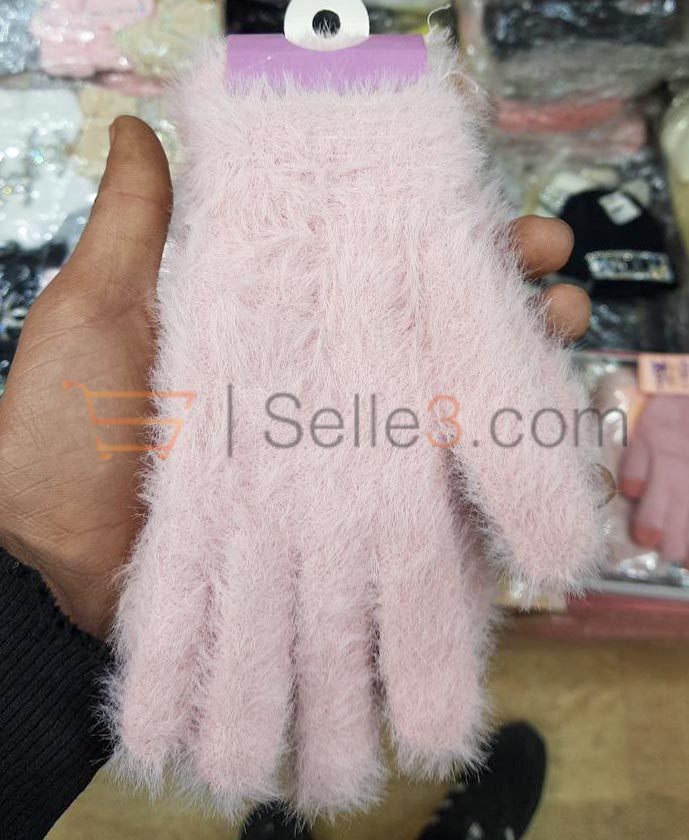 Gants filles saumon